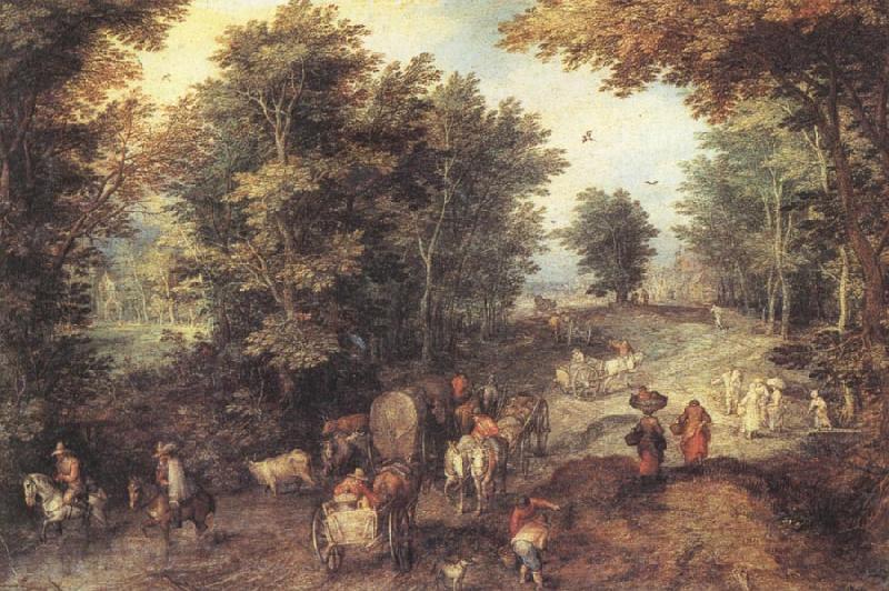 Jan Brueghel The Elder Landscape with a Ford Norge oil painting art